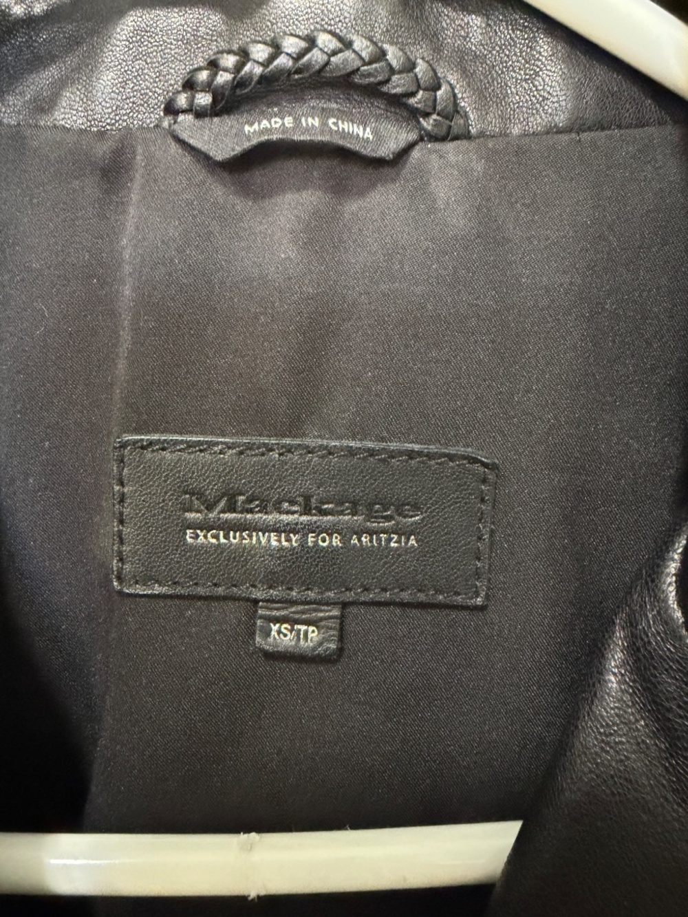 Aritzia x Mackage Florica Lambskin Leather Jacket Sz XS - Picture 6 of 7